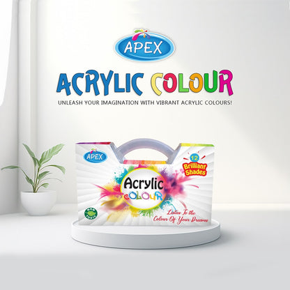 Apex Acrylic Color Set of 12 Brilliant Shades A-1112 - Madina Gift