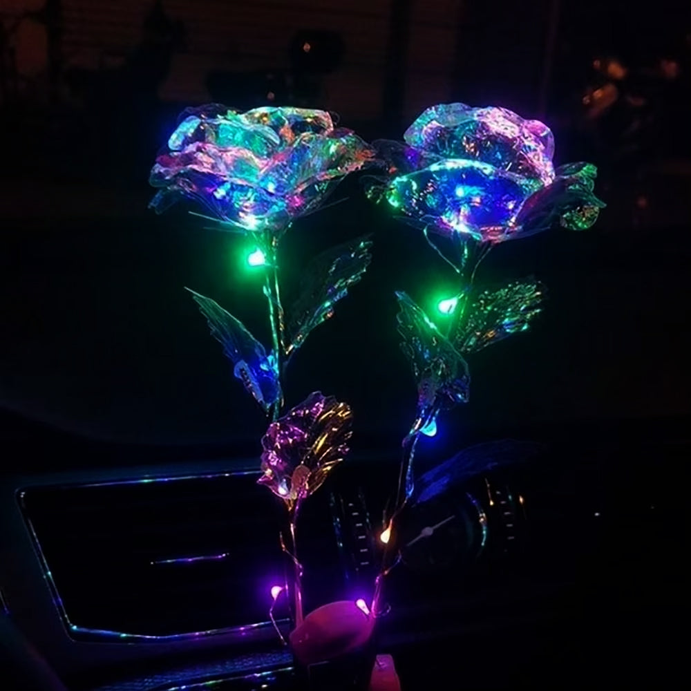 24K Foil Gold Plated PVC Rose With LED Lights