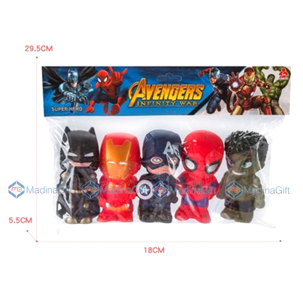 595B-1 Avengers Chu Chu Vinyl Soft Toys - Set of 5 - Madina Gift - www.madinagift.pk