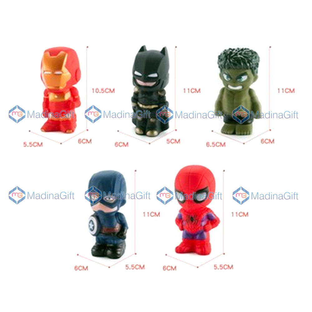 595B-1 Avengers Chu Chu Vinyl Soft Toys - Set of 5 - Madina Gift - www.madinagift.pk