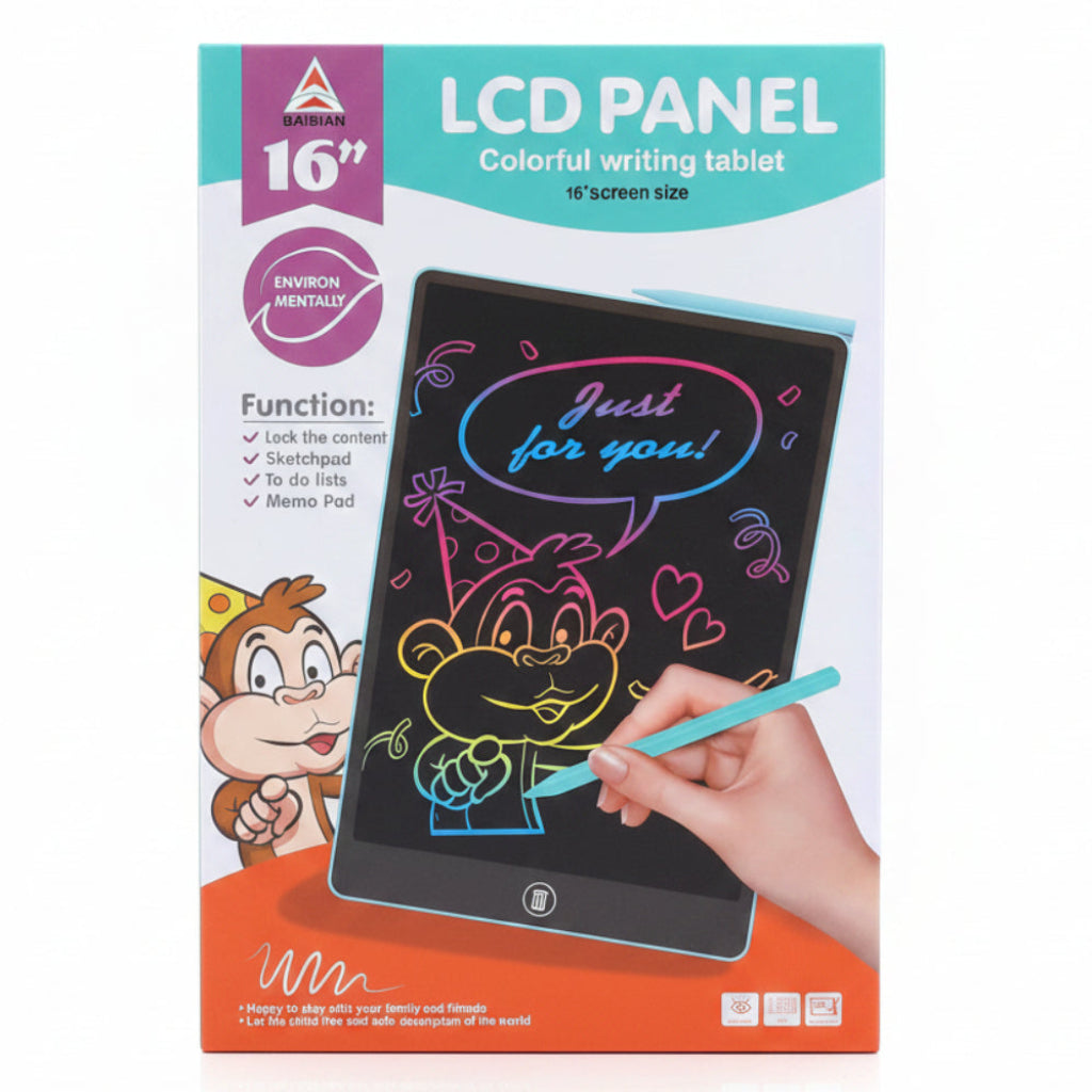 LCD Multicolor Writing Tablet 16 Inches BB1601C For Kids Online in Pakistan Madina Gift