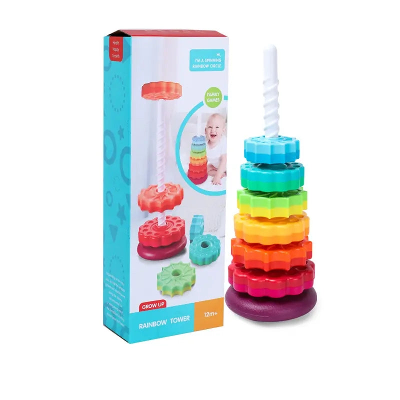 Baby Sensory Spin Gears Stacking Rings For Early Education - Madina Gift