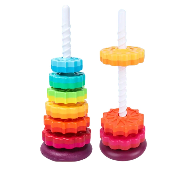Baby Sensory Spin Gears Stacking Rings For Early Education - Madina Gift