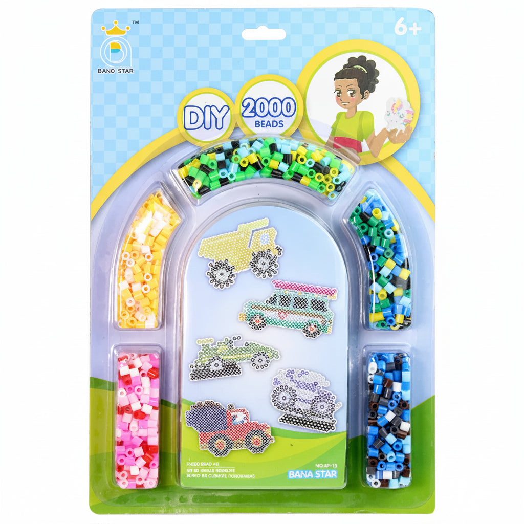 Bano Star DIY Fuse Bead Kit 2000 Pcs Colorful Melting Beads with Pegboards & Patterns Arts & Crafts Set for Kids Online in Karachi Pakistan madinagift.pk