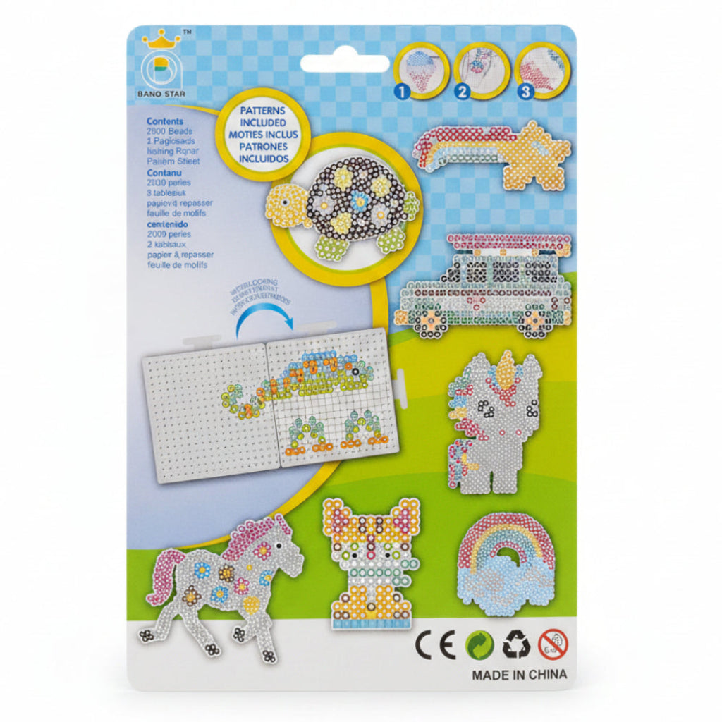 Bano Star DIY Fuse Bead Kit 2000 Pcs Colorful Melting Beads with Pegboards & Patterns Arts & Crafts Set for Kids Online in Karachi Pakistan madinagift.pk