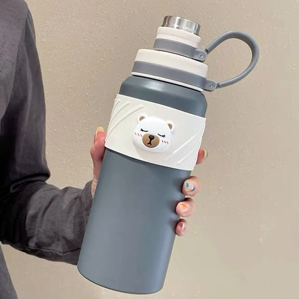 Adorable Bear Embossed Water Bottle - 800 ML