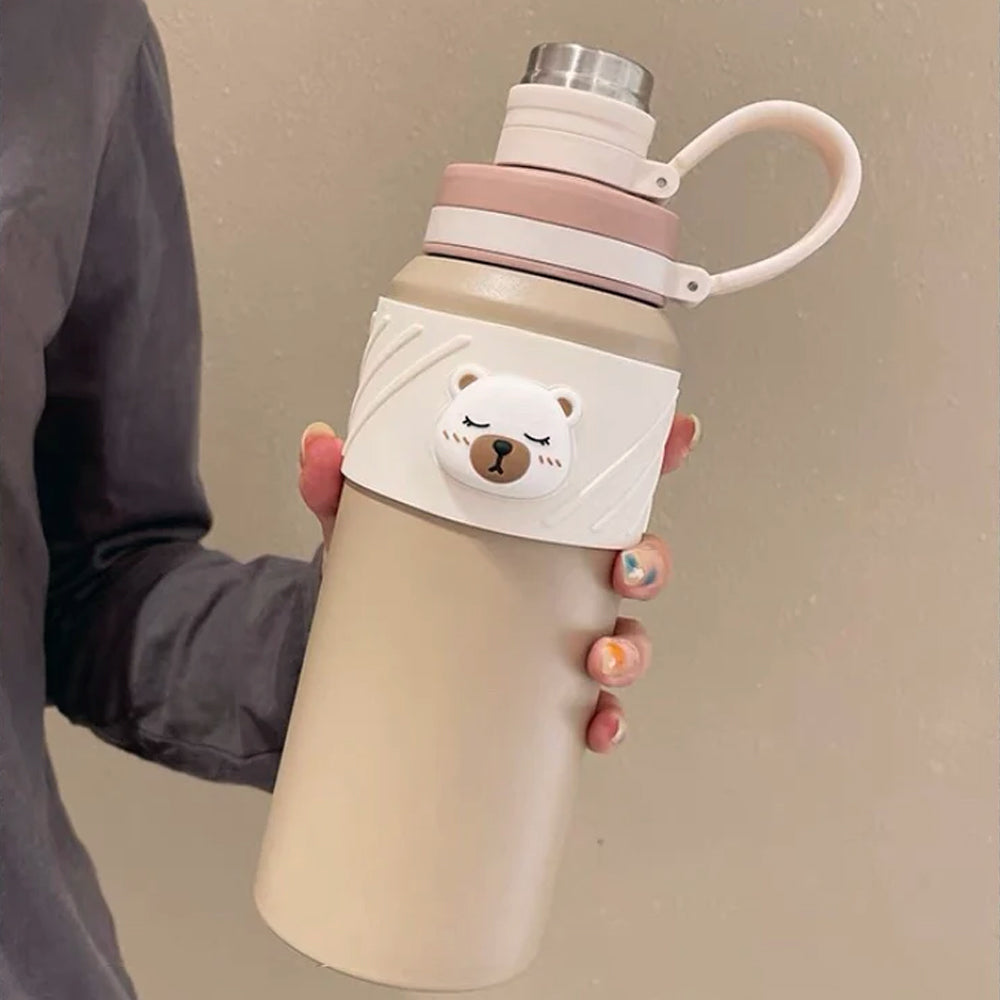 Adorable Bear Embossed Water Bottle - 800 ML