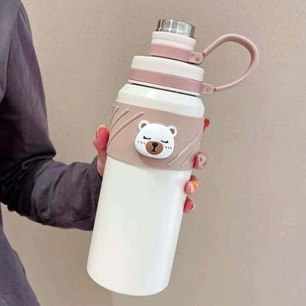 Adorable Bear Embossed Water Bottle - 800 ML