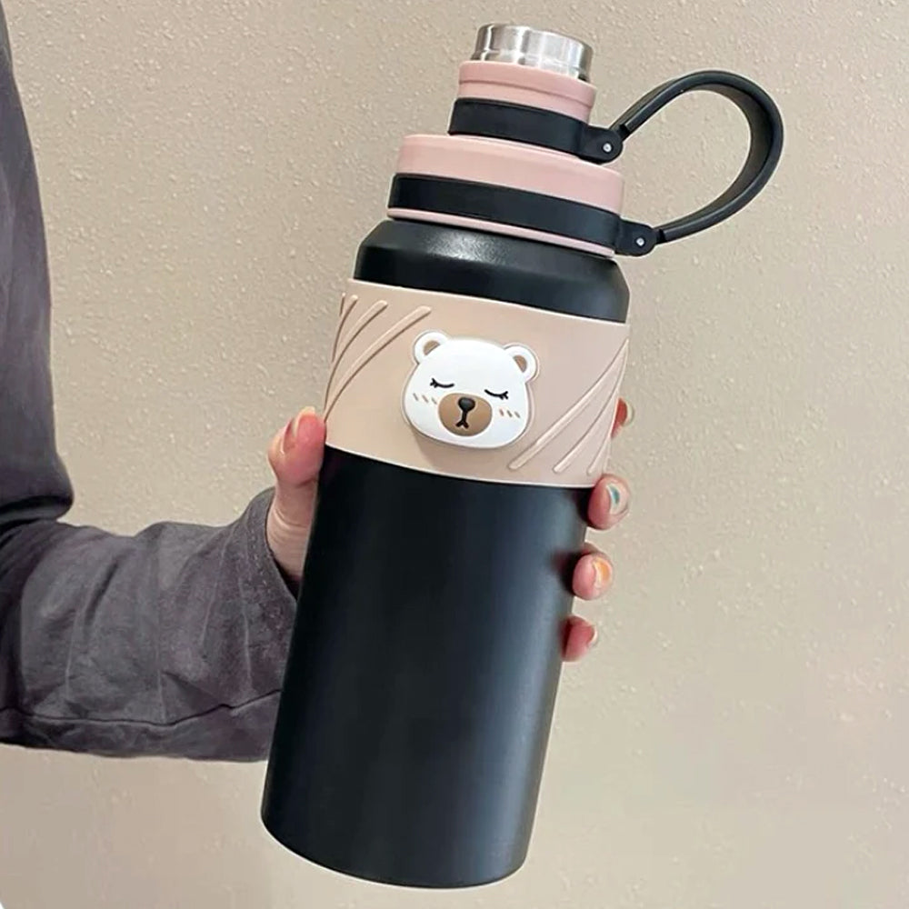 Adorable Bear Embossed Water Bottle - 800 ML