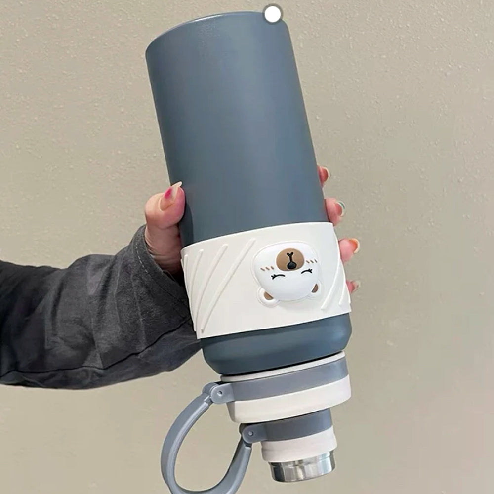 Adorable Bear Embossed Water Bottle - 800 ML