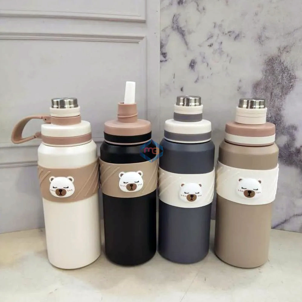 Adorable Bear Embossed Water Bottle - 800 ML