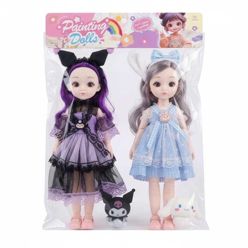 Beautiful Articulated Painting Dolls Kawaii Fashion Dolls Set Cinnamoroll Kuromi Online in Pakistan Madina Gift