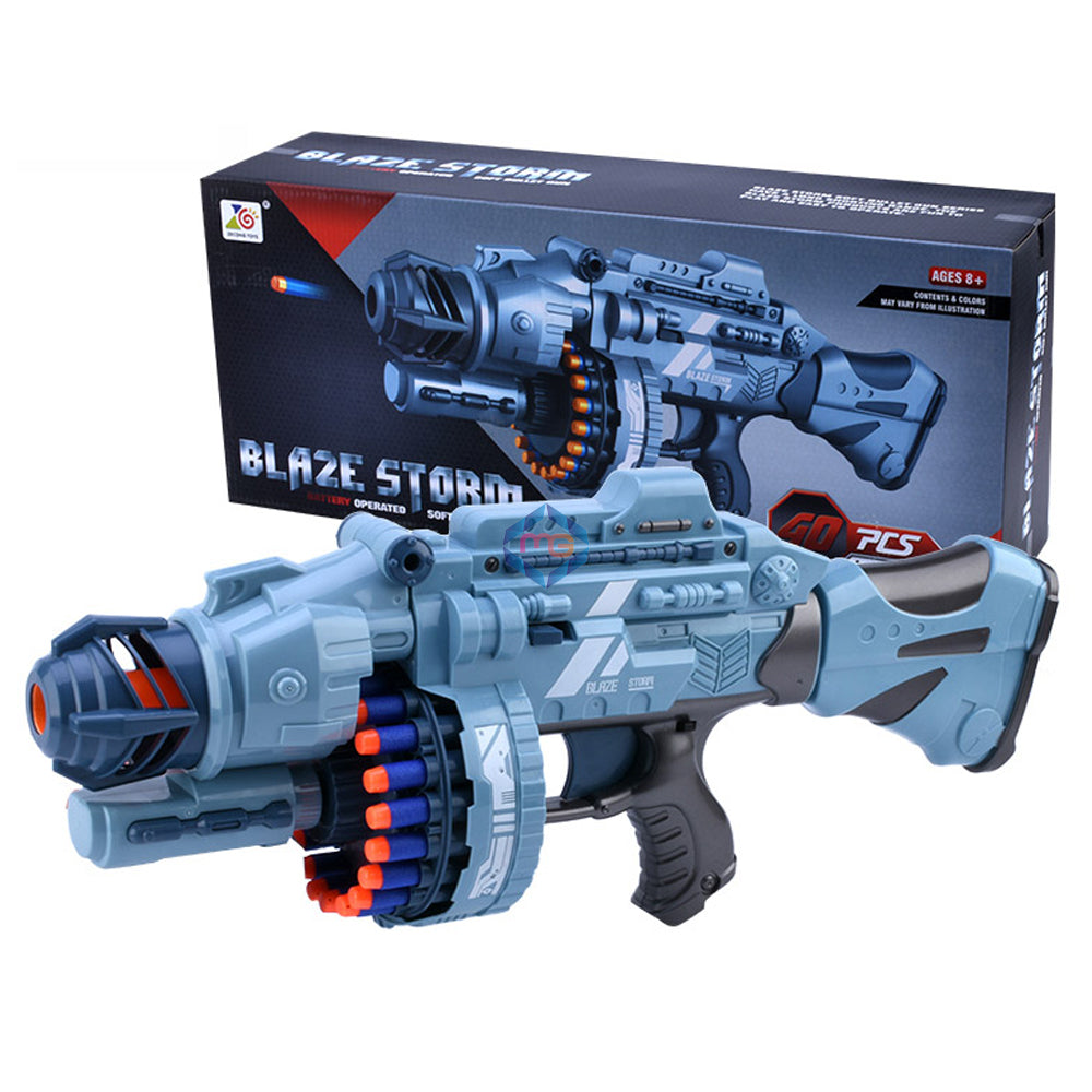 Blaze Storm Battery Operated Soft Bullet Nerf Gun Madina Gift