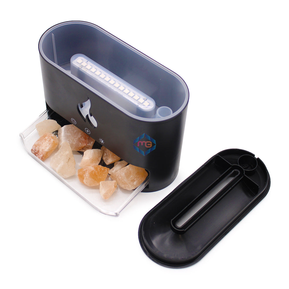 Blaze Aroma Diffuser Crystal Salt Stone & Realistic Flame Aromatherapy Madina Gift