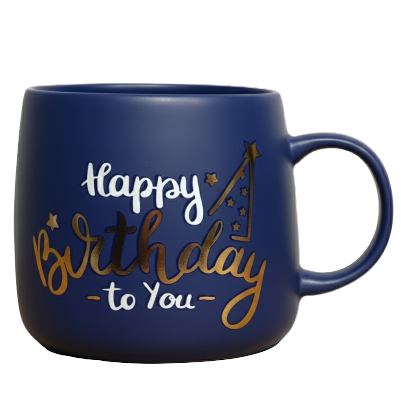 Blue Golden Happy Birthday Quotes Ceramic Mug Online in Karachi Pakistan Madina Gift