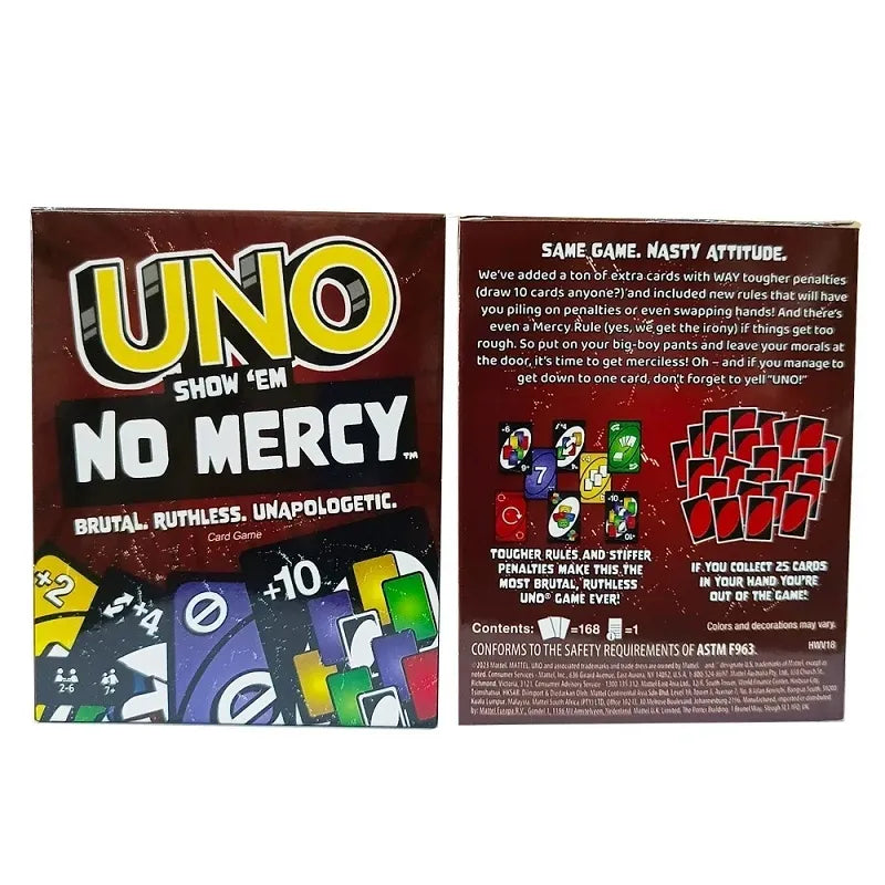 Brutal Ruthless Unapologetic UNO Show 'Em No Mercy Card Game  Same Game Nasty Attitude Madina Gift No.0129E-3