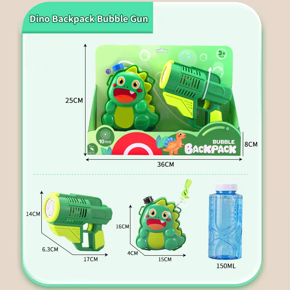 Dino Bubble Backpack 10 Holes Launcher P81488 Bubble Gun Online in Pakistan Madina Gift