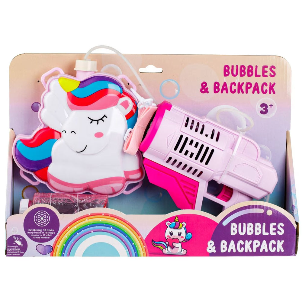 Unicorn Bubble Backpack 10 Holes Launcher P81508 Online in Pakistan Madina Gift