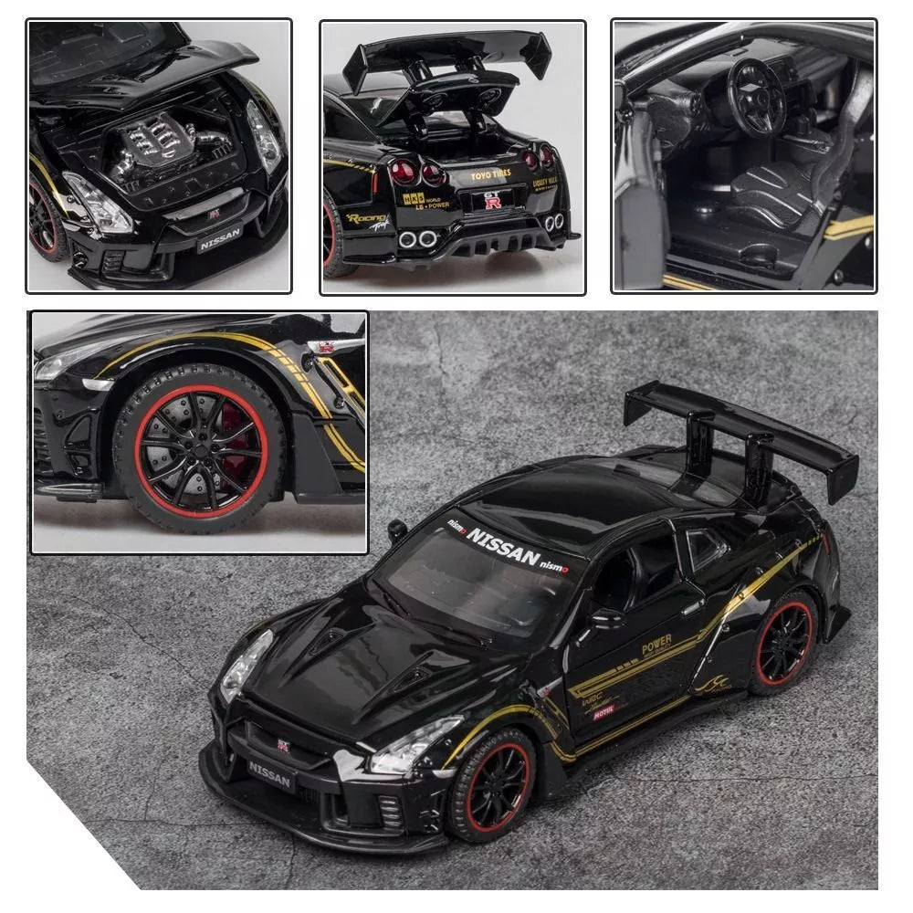 Nissan GT-R Diecast Alloy Car Model 1:24 Scale With Light And Music - Madina Gift
