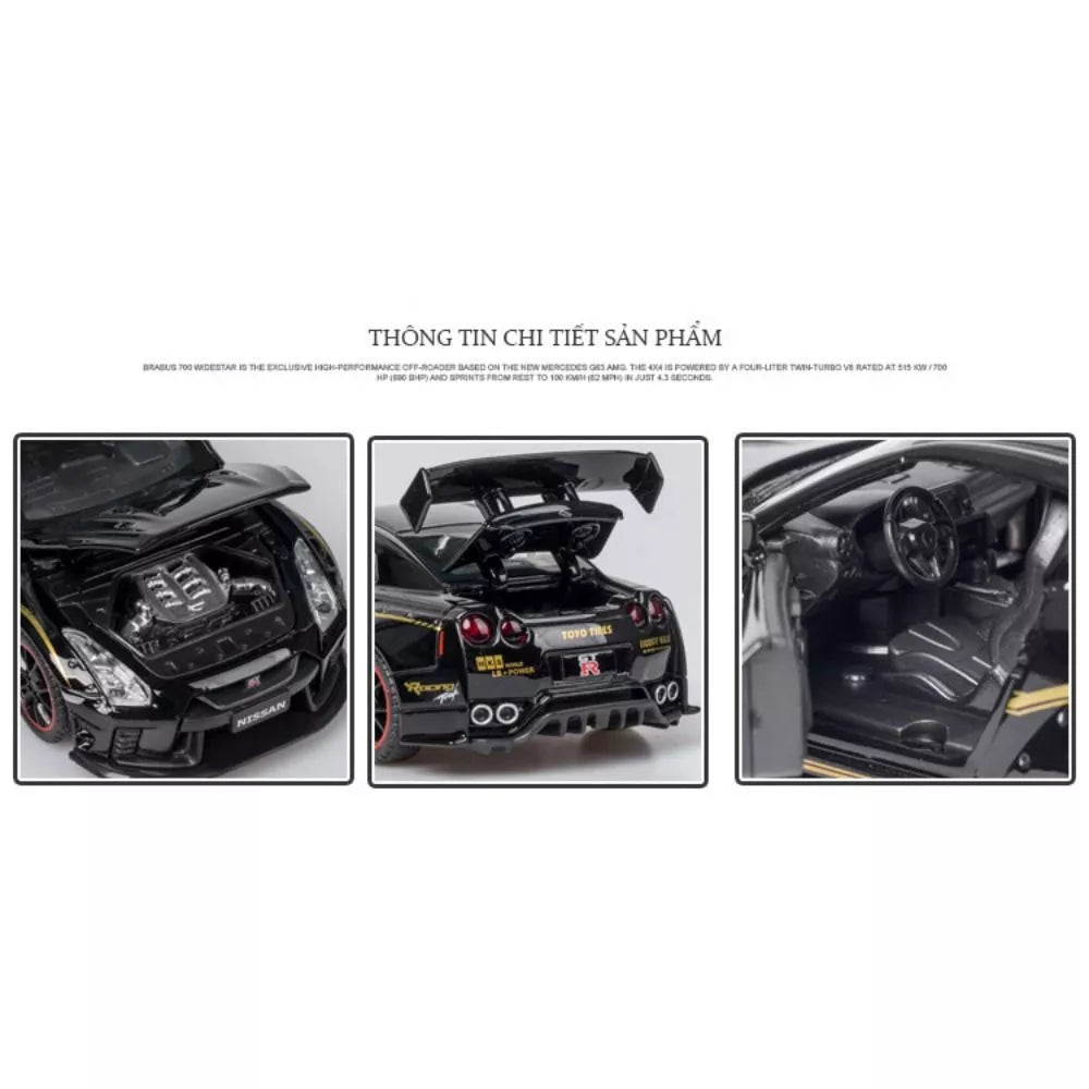 Nissan GT-R Diecast Alloy Car Model 1:24 Scale With Light And Music - Madina Gift