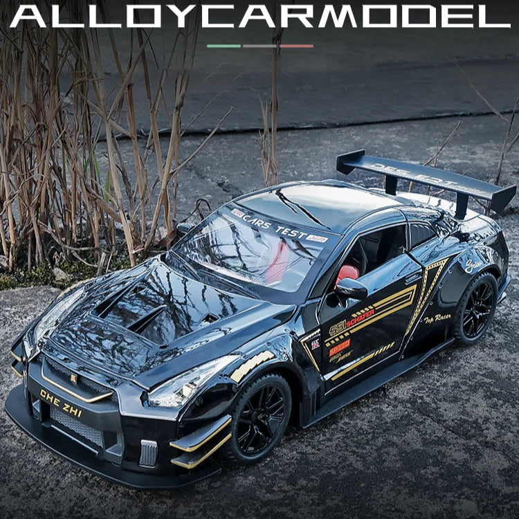Nissan GT-R Diecast Alloy Car Model 1:24 Scale With Light And Music - Madina Gift