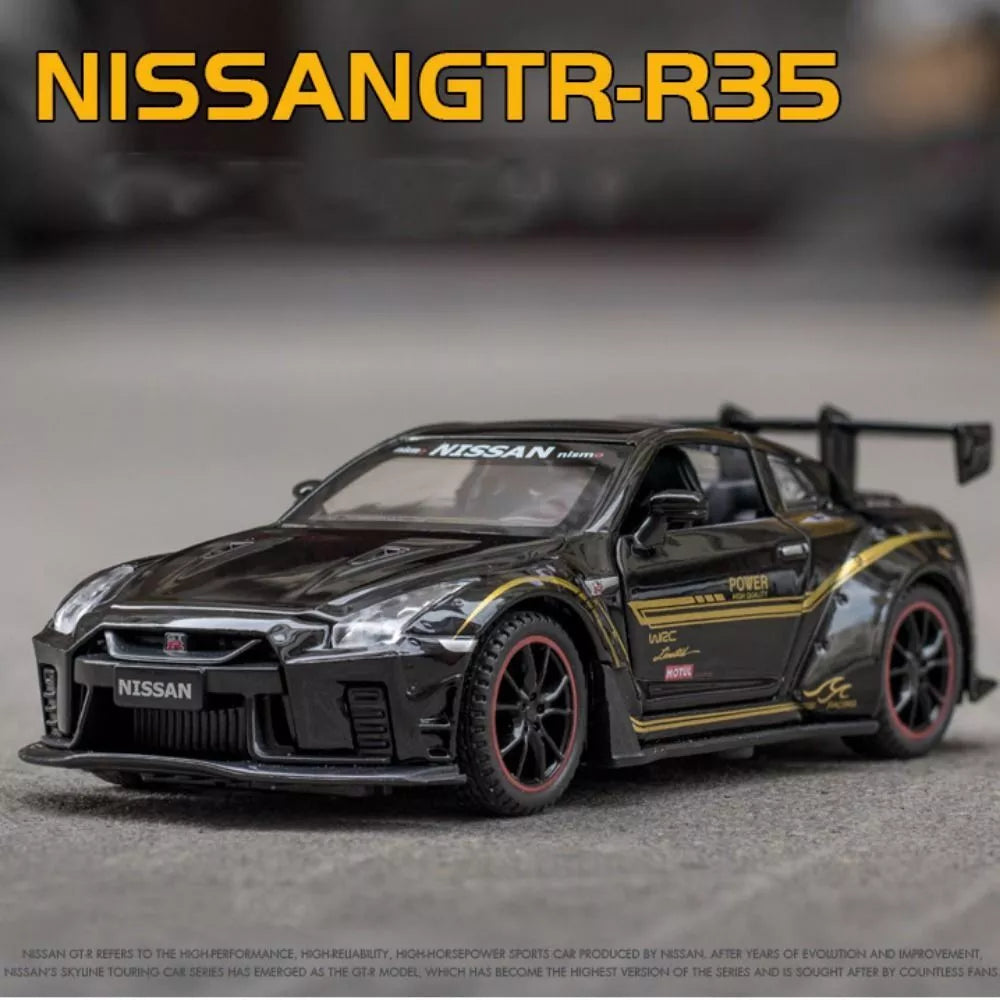 Nissan GT-R Diecast Alloy Car Model 1:24 Scale With Light And Music - Madina Gift