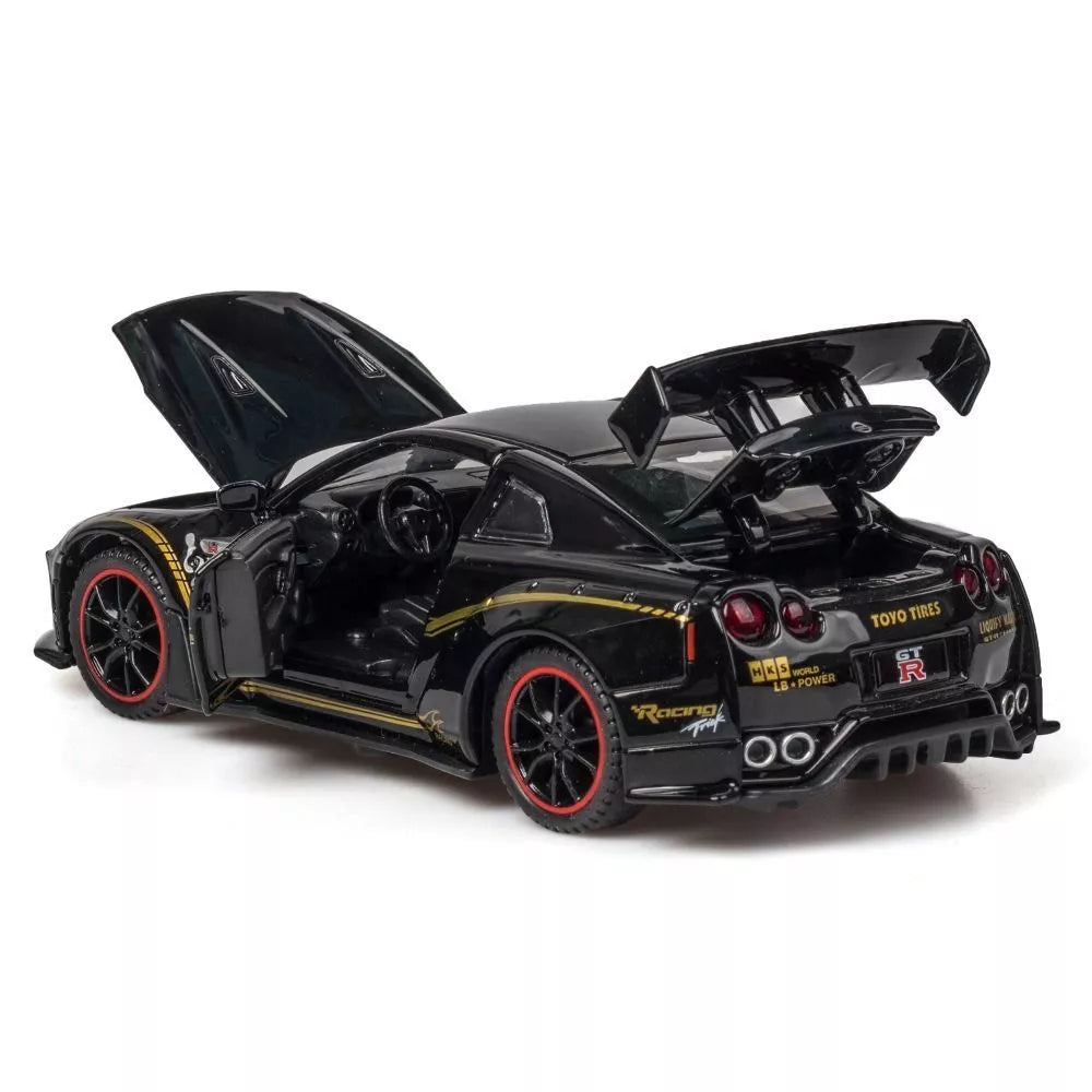 Nissan GT-R Diecast Alloy Car Model 1:24 Scale With Light And Music - Madina Gift
