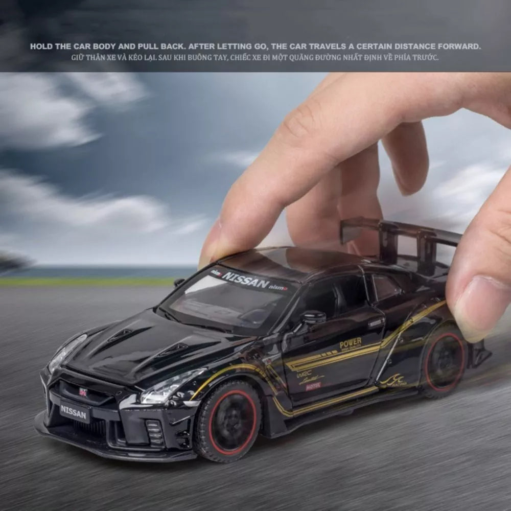 Nissan GT-R Diecast Alloy Car Model 1:24 Scale With Light And Music - Madina Gift