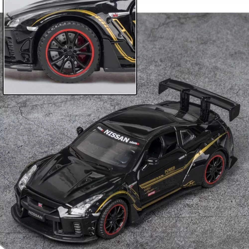 Nissan GT-R Diecast Alloy Car Model 1:24 Scale With Light And Music - Madina Gift