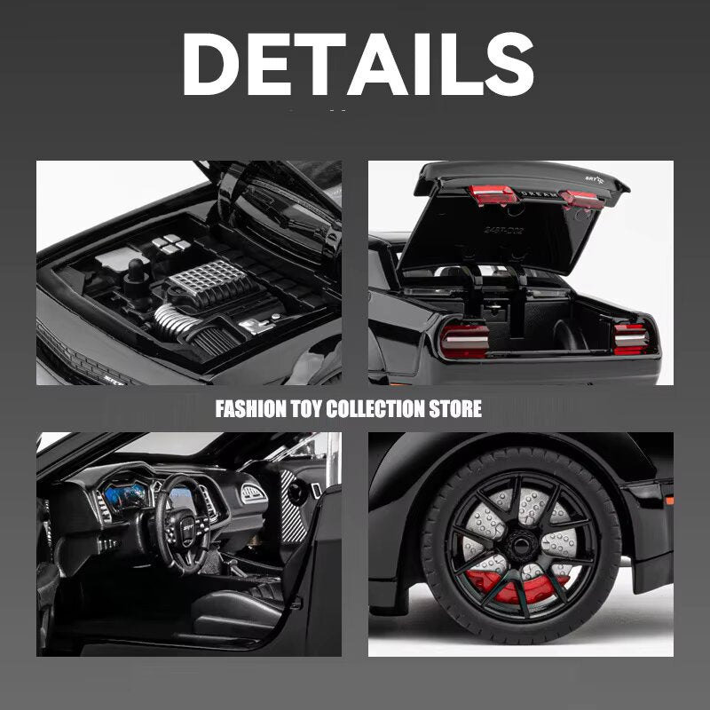 CHE ZHI CZ172 Diecast Dodge Challenger Hellcat SRT 1:24 Scale Model Car Madina Gift