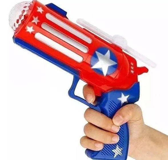 YF551 Flashing Spinning Lights Windmill Toy Gun - Madina Gift Captain America Musical Gun