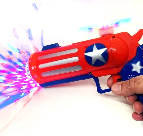 YF551 Flashing Spinning Lights Windmill Toy Gun - Madina Gift Captain America Musical Gun