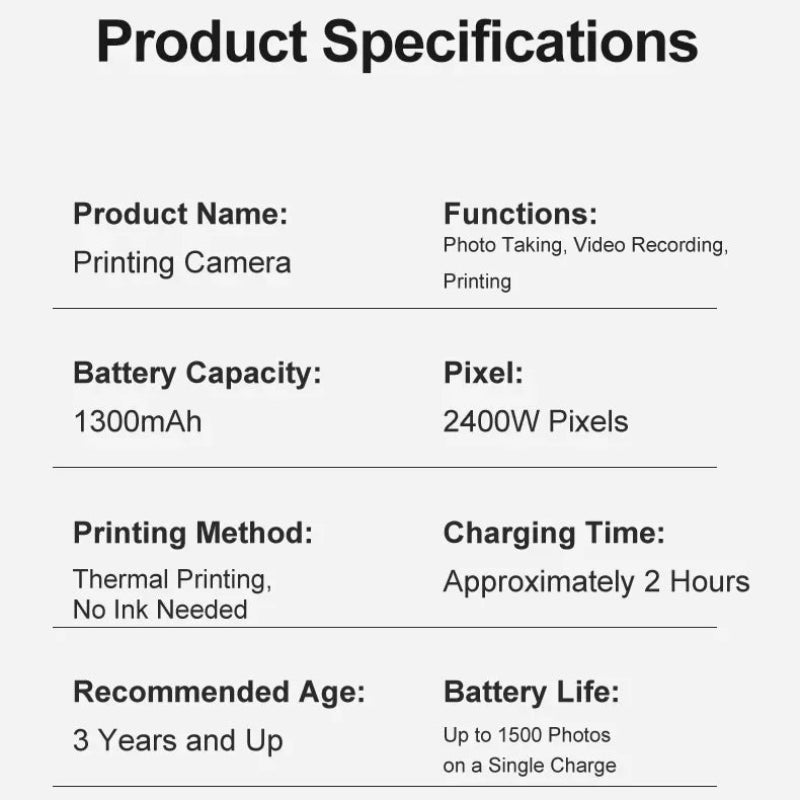 Children's Printing 2-in-1 Selfie Camera Photo & Print Online in Karachi Pakistan madinagift.pk