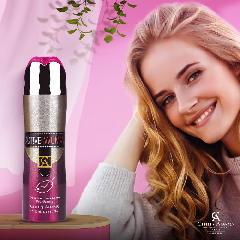 Chris Adams Active Woman Body Spray Madina Gift