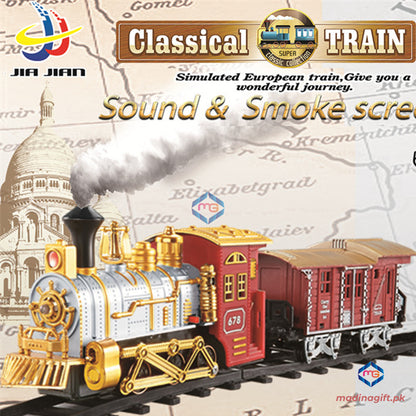 Classical Train with Real Smoke & Sound - 6678-7 - Madina Gift