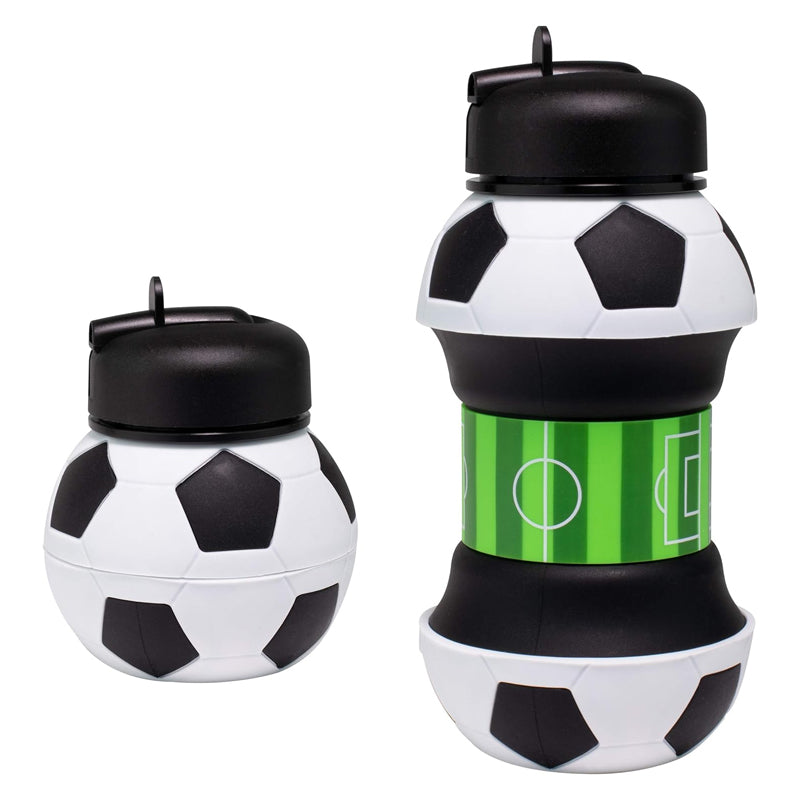 Collapsible BPA-Free Silicone Football Water Bottle for Kids - 550 ML - Madina Gift