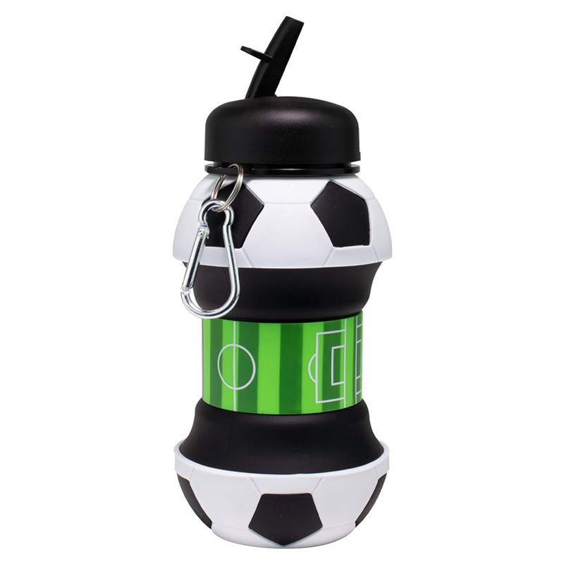 Collapsible BPA-Free Silicone Football Water Bottle for Kids - 550 ML - Madina Gift