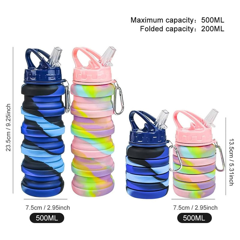 Collapsible BPA-Free Silicone Foldable Water Bottle - Madina Gift