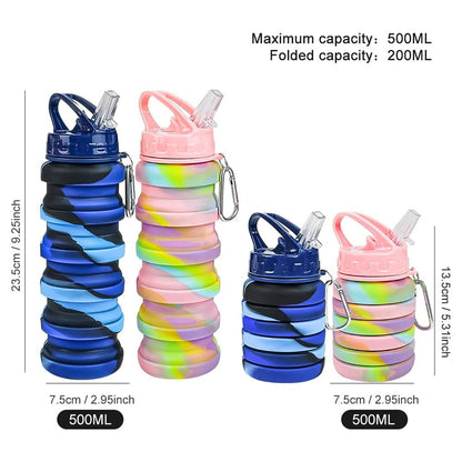 Collapsible BPA-Free Silicone Foldable Water Bottle - Madina Gift