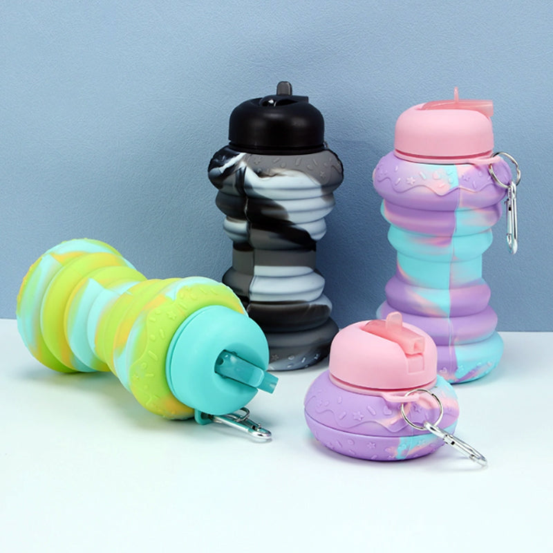 Donut Collapsible Water Bottle - 600 ML - Madina Gift