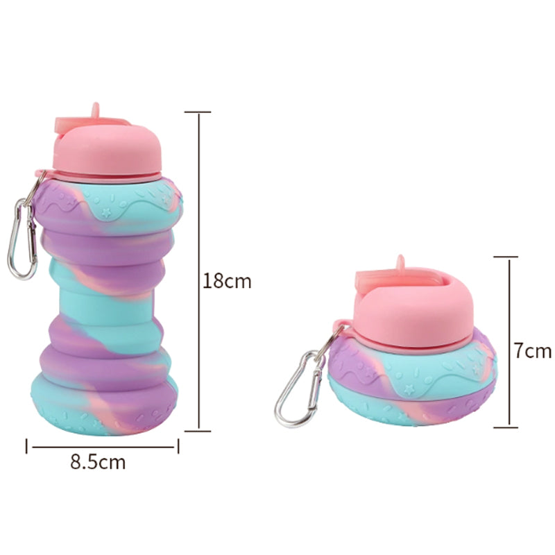 Donut Collapsible Water Bottle - 600 ML - Madina Gift