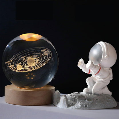 3D Solar System Crystal Ball Night Lamp