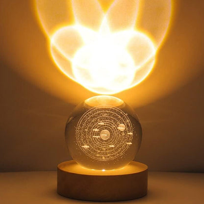 3D Solar System Crystal Ball Night Lamp