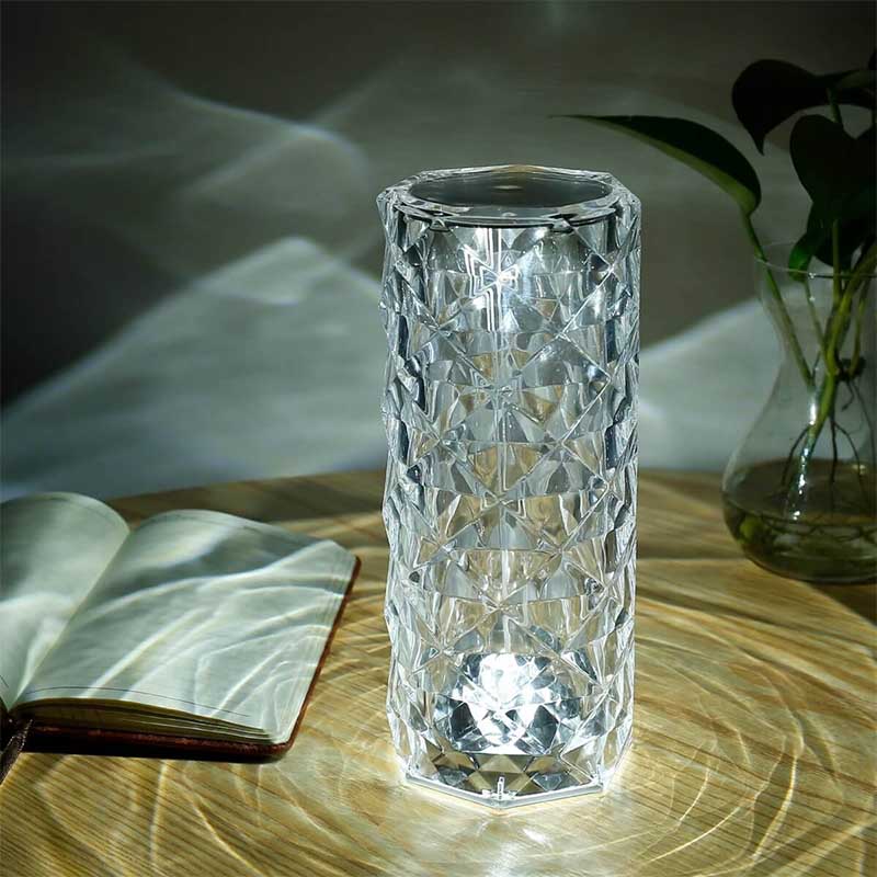 Crystal 3 Color Changing Rechargeable Lamp - Madina Gift