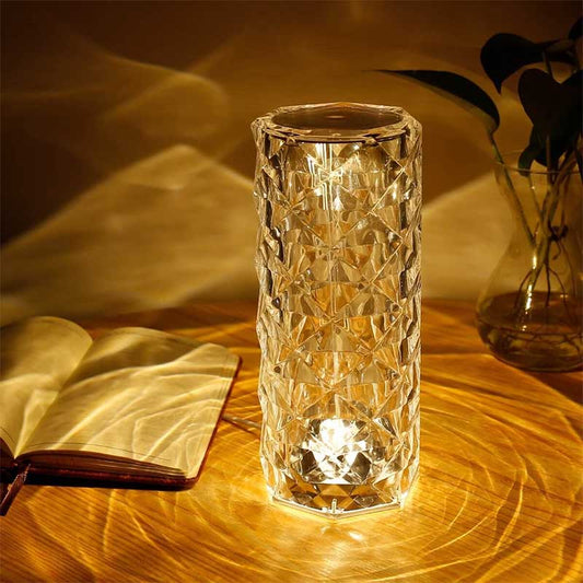 Crystal 3 Color Changing Rechargeable Lamp - Madina Gift