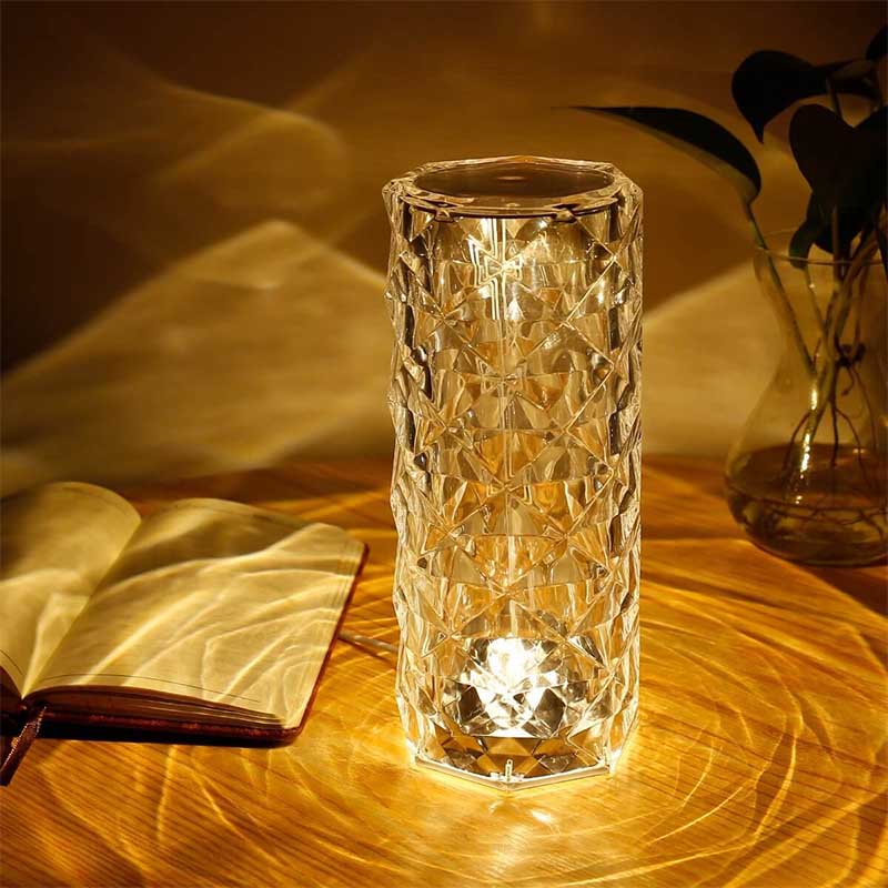 Crystal 3 Color Changing Rechargeable Lamp Madina Gift