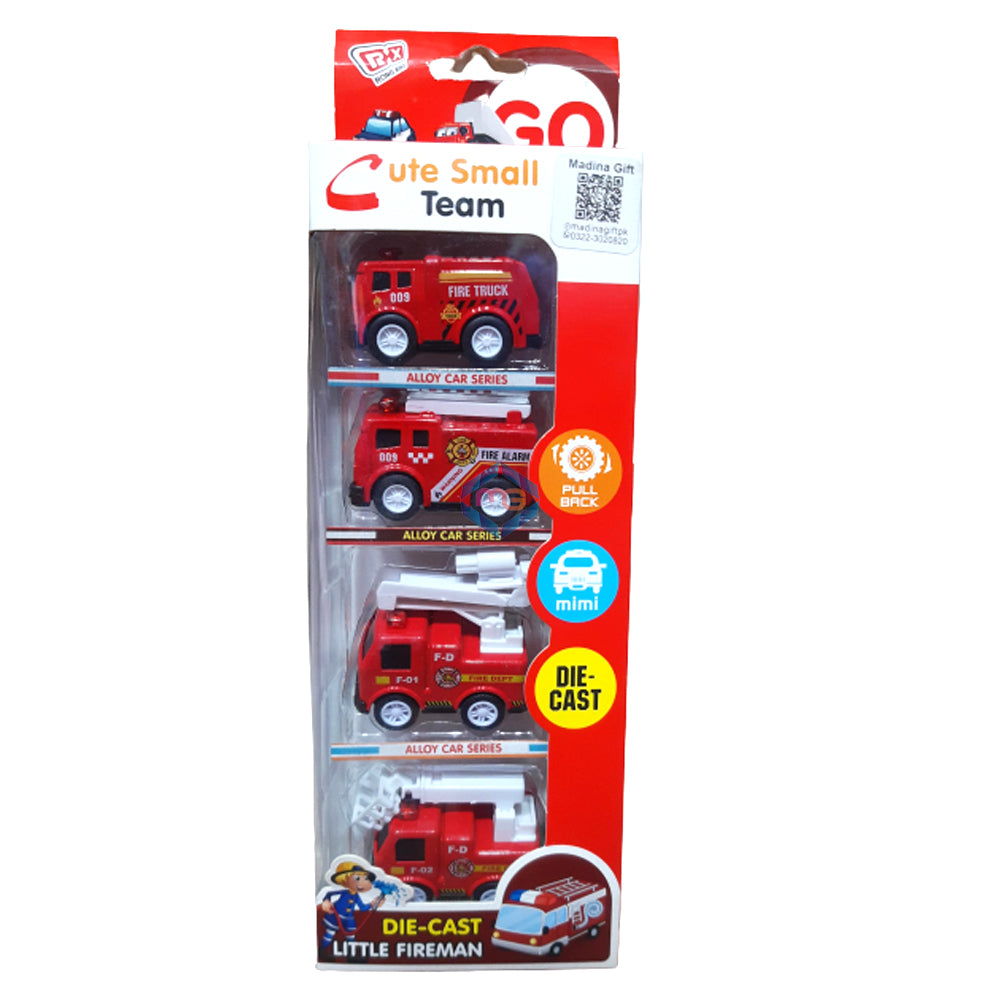 Cute Small Fire Die Cast Truck Team