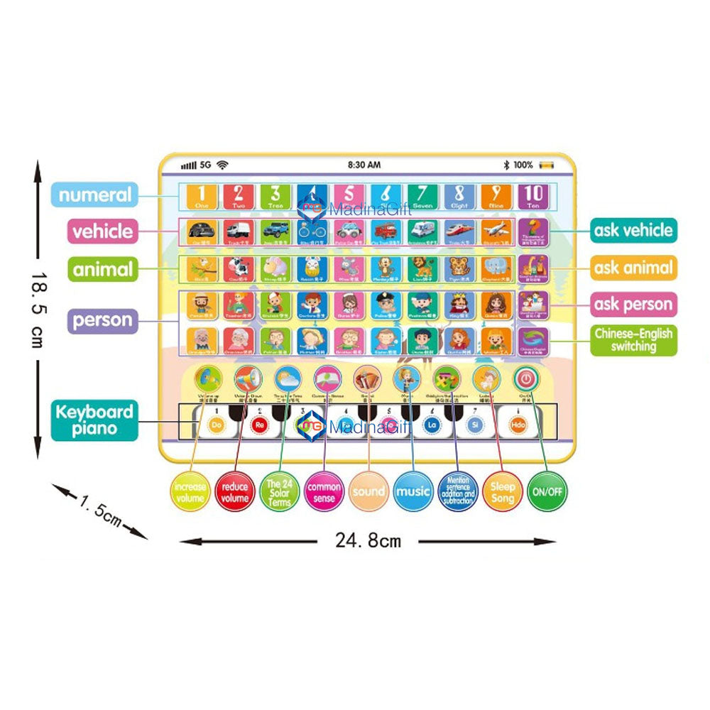 D6650E-2 Bilingual Tablet Learning Machine For Kids Madina Gift www.madinagift.pk