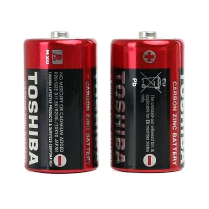 Toshiba D Size R20SL x 2 Carbon Zinc Batteries