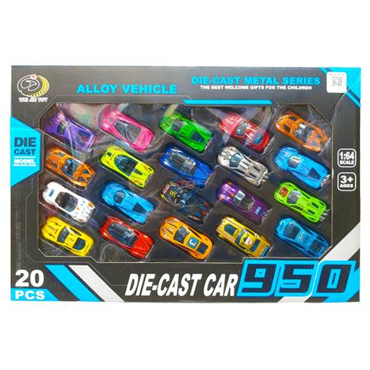 20 Pcs Die Cast Cars Set - WJ950-332A - Madina Gift